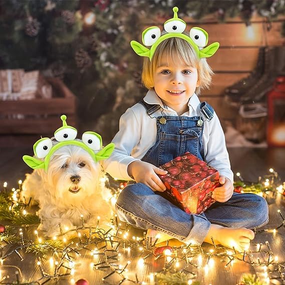 Leziazany Alien Headband Toy Stretchy Plush Eyeball Headband Three Eye Plush Alien Monster Headband For Christmas Party Cosplay