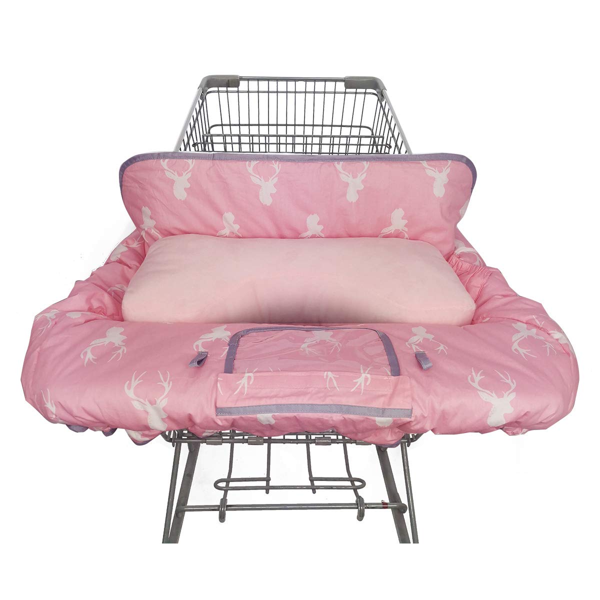 Shopping Cart Covers For Baby Girl Cart Cover For Babies, Infant High Chair Cover, Machine Washable, Non-Slide Degisn (Pink Deer