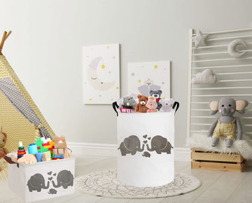 Essme Baby Laundry Basket,Elephant Hamper,Baby Hamper For Nursery For Kids, Elephant Nursery Decor,Gift Baskets,Home Organizer (