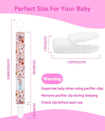 Alvababy Pacifier Clips 8 Pack Binky Paci Clip Holder Leashes For Newborn Baby Boys Girls Fits Baby Teethers Floral 8Dp15