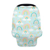 Biyejit Rainbow Clouds Stars Baby Stuff Car Seat Covers Baby Multi-Use Car Seat Canopy Carrier Cover, Breathable Breastfeeding C