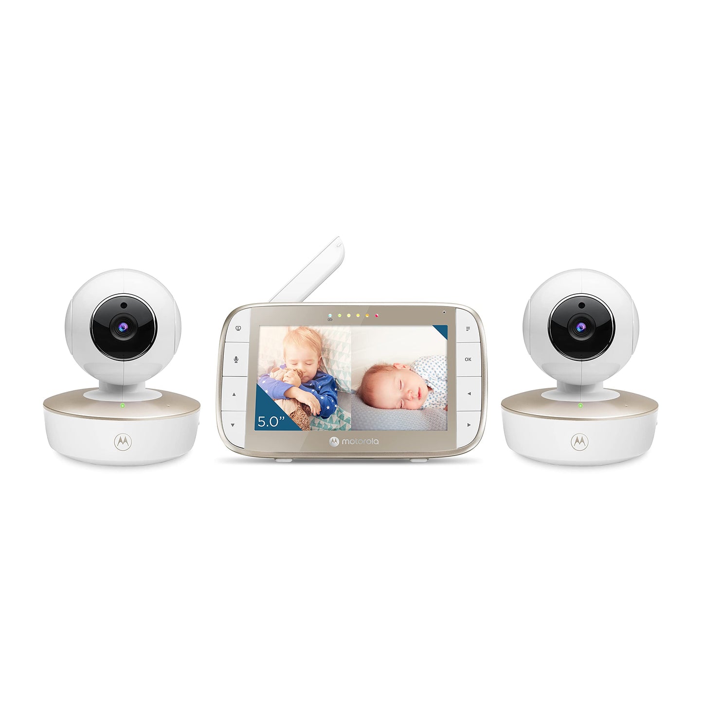 Motorola Vm50G - Hd Wireless 2-Camera & 5' Screen 1000Ft Range Video Baby Monitor W/ 2-Way Audio - Indoor/Outdoor Usage, Remote