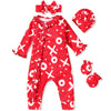 Aalizzwell 0-3 Months Newborn Baby Girls Valentines Day Romper Infant Winter Clothes Coming Home Outfit Red Heart Clothing