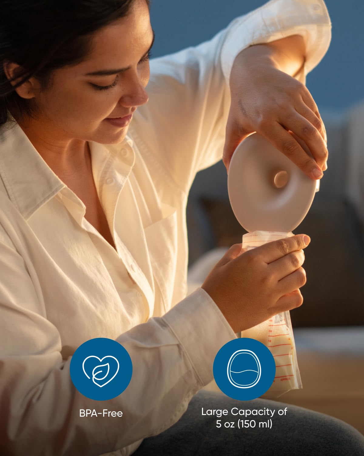 Eufy Original Milk Container (2-Pack) For Wearable Breast Pump S1/S1 Pro, Bpa-Free Reusable Breast Pump Container Collects Up To