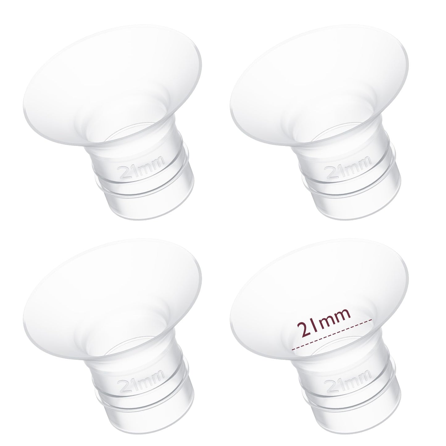 Momcozy Flange Insert 21mm Compatible with 24mm Flange/Shield of Most Pumps, Insert for Breast Pump Replacement Accessories, 4PC