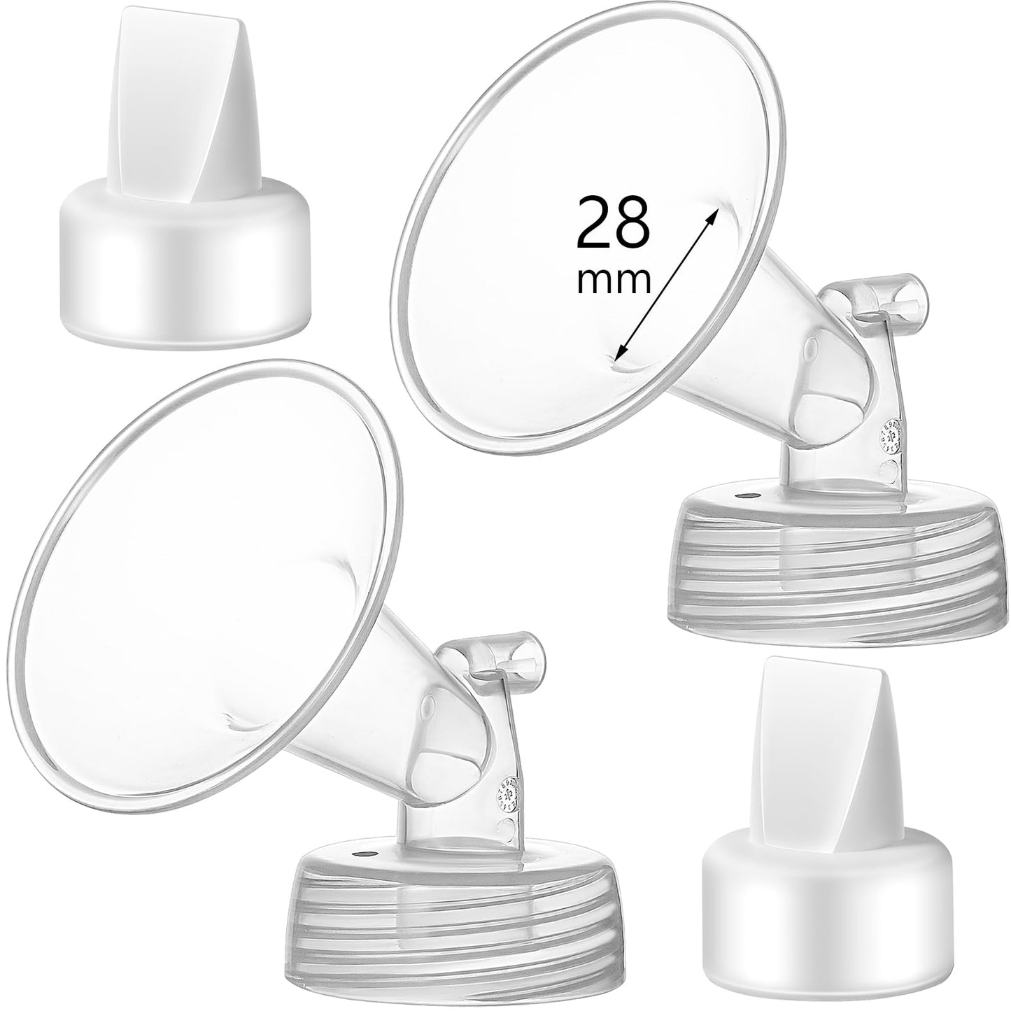 Momstouch 28mm Flange and Duckbill Valve Compatible with Spectra S1 S2 9 Plus Breastpump Replacement to Spectra Pump Parts, Not