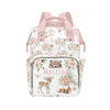 Workvalor Custom Floral Animals Baby Diaper Bag with Name - Personalized Nursing Travel Tote Backpack for Mom or Dad, Custom Nam