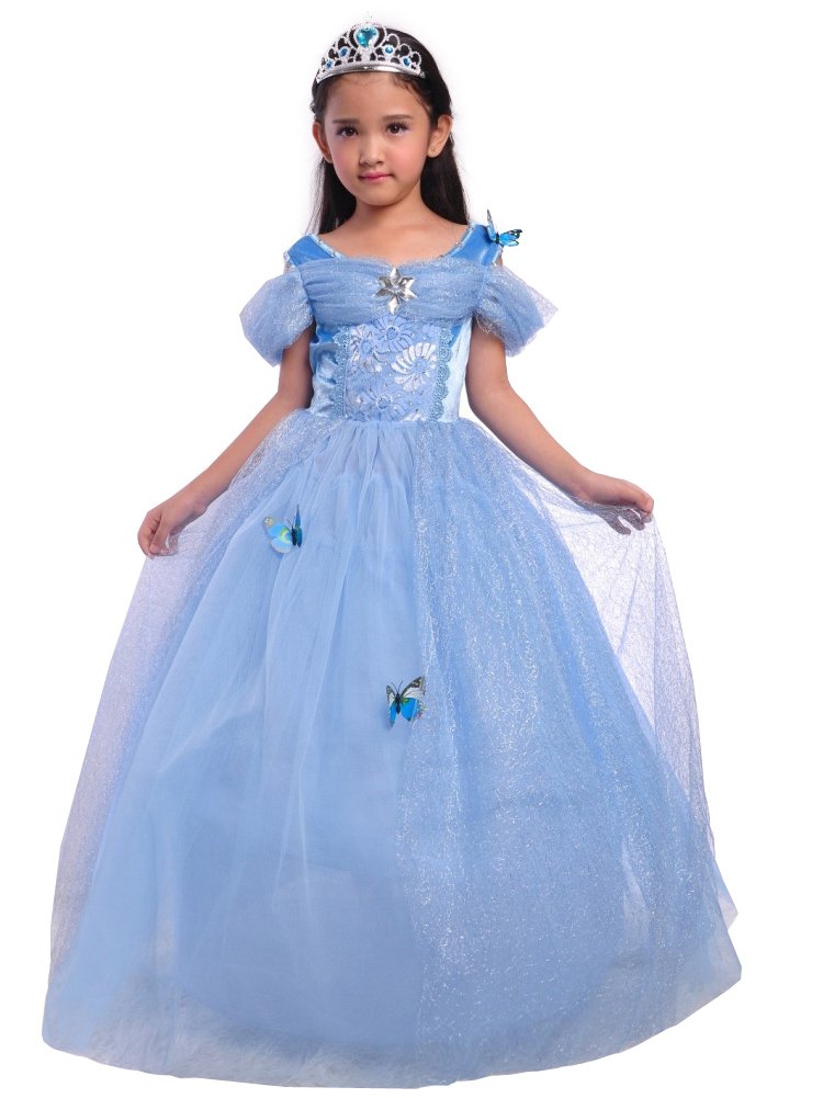 Dressy Daisy Girls Princess Dress Costume Christmas Halloween Fancy Dresses Up Butterfly Size 3T Blue