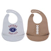Hudson Baby Unisex Baby Silicone Bibs, Football, One Size
