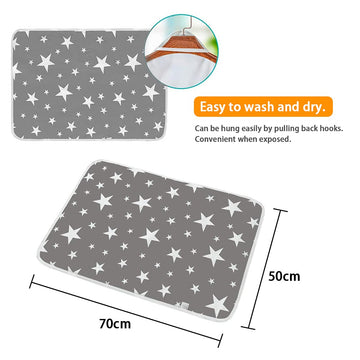 2 Pack Baby Diaper Changing Pad Maveek 19.6'' X 27.5'' Waterproof Changing Mat Portable Diaper Pad Travel Changing Mat Foldable