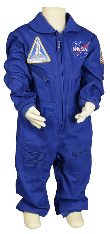 Aeromax Jr. Nasa Flight Suit, Blue, With Embroidered Cap And Official Looking Patches, Size 18 Months.