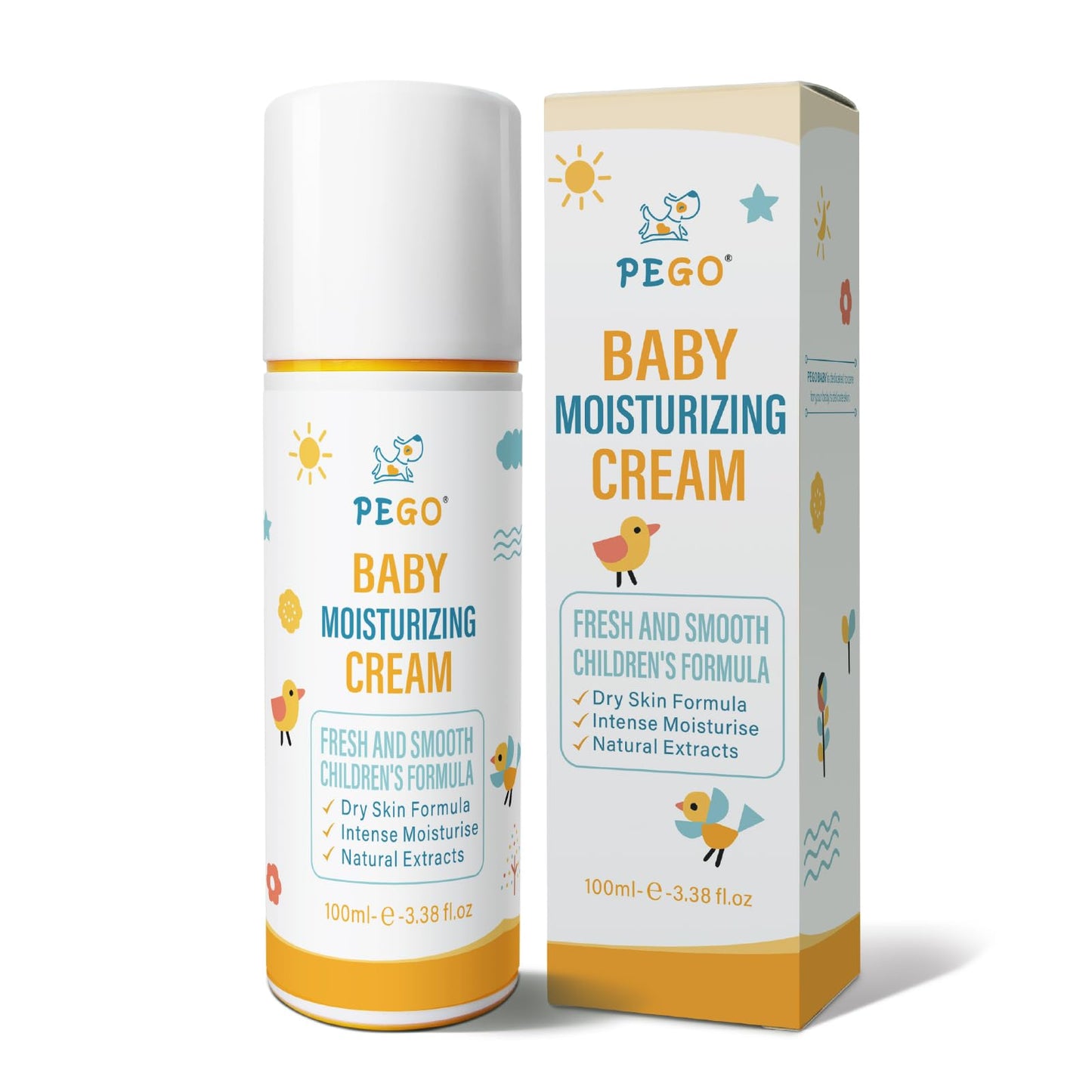 PEGO Baby Moisturizing Face Cream,with Shea Butter,Chamomile,Baby Daily Cream,Body Lotion,Moisturizes Sensitive Skin,Lightweight