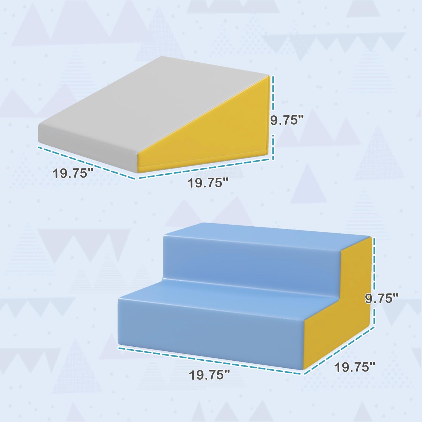 Soozier 2 Piece Climb And Crawl Activity Play Set, Soft Secure Foam Playset For Toddler, Preschooler, Indoor Play, Baby Learning