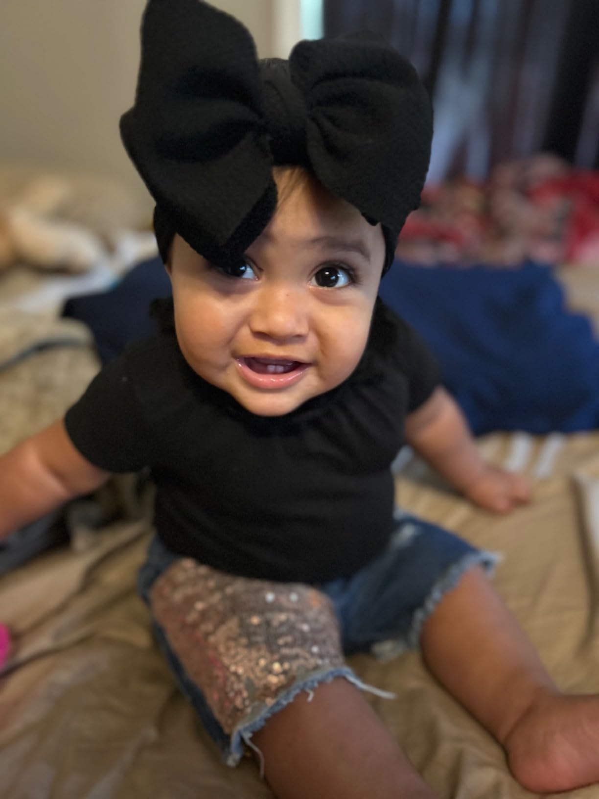 Lddcx Bows For Baby Girls Headband, Newborn Bows Headbands Baby Hair Bows Hairbands Hair Accessories.(Fd104) (Fd104-Yellow Black