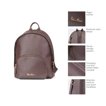 Silver Cross Dune/Reef Vegan Leatherette Backpack Changing Bag - Cocoa