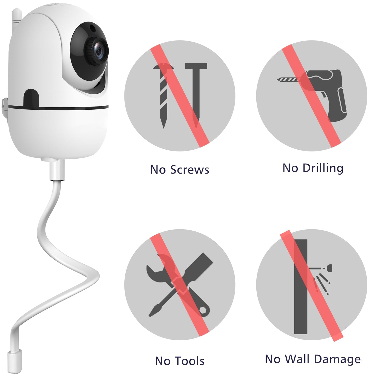 Baby Monitor Mount For Hb6550/ Hb65/ Hb6339/ Hb40/ Hb6081/Vtimes/Okaidi/Firskids/Ifamily/Uksup/Anmeate Sm935E, Universal Baby Ca
