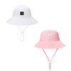 Baby Sun Hat Toddler Summer Upf 50+ Sun Protection Baby Boy Beach Hats Adjustable Baby Girl Wide Brim Kid Bucket Cap White+Pink