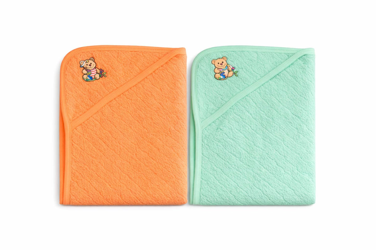 ASUR Baby Hooded Bath Towel Pack of 2 for Newborns & Infants Ultra Soft Absorbent Cotton Baby Wrap Towels with Hood, Quick Dry