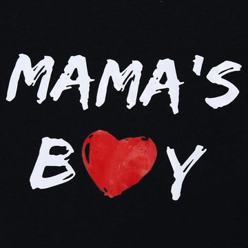 Rrhss Toddler Mama'S Boy Cotton Shirt Baby Valentines Day Tee Black