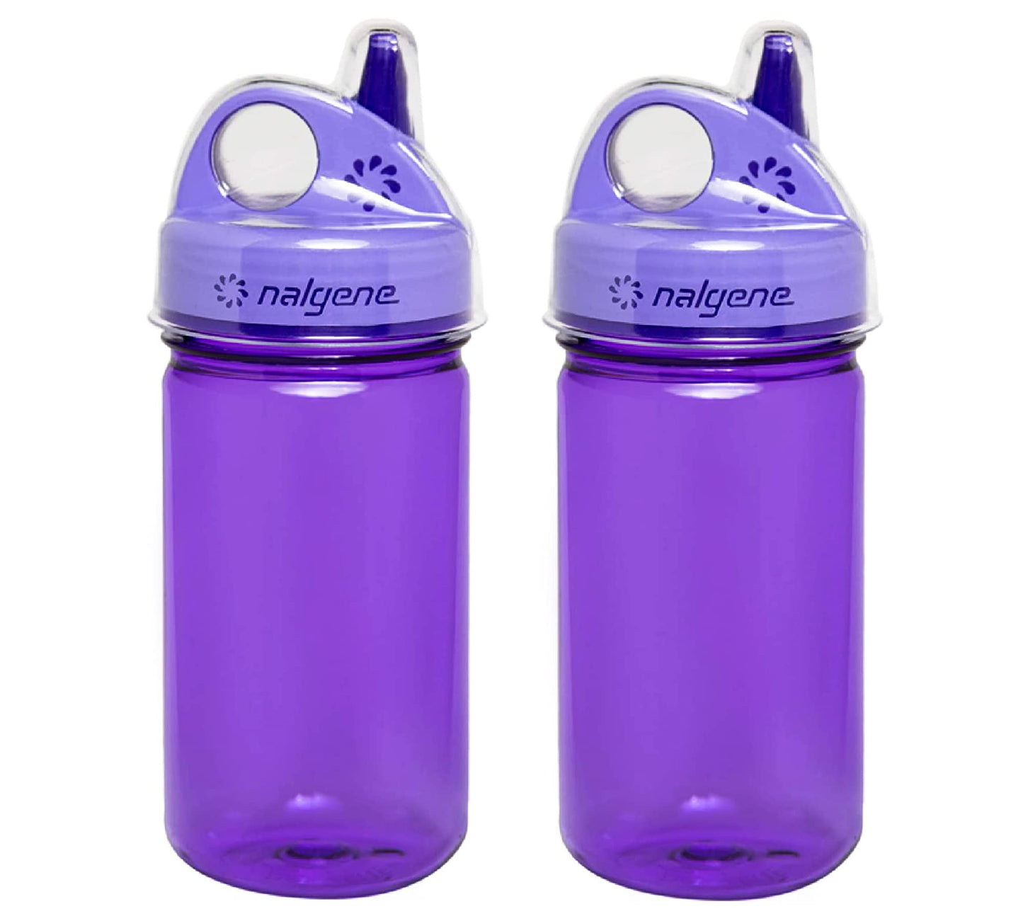 MEM WORLDSHOP Sustainable Grip-N-Gulp Water Bottle, 12 oz - 2 Pack (Purple) - Grip-N-Gulp Water Bottles, Leak Proof Sippy Cup, D