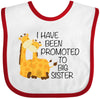 Inktastic I Have Been Promoted To Big Sister Baby Bib White And Red 276B7