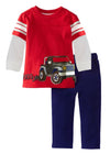 Coralup Toddler Boys Girls Unisex Cotton 2Pcs Clothing Playwear Set(5-6Y,Red Car)