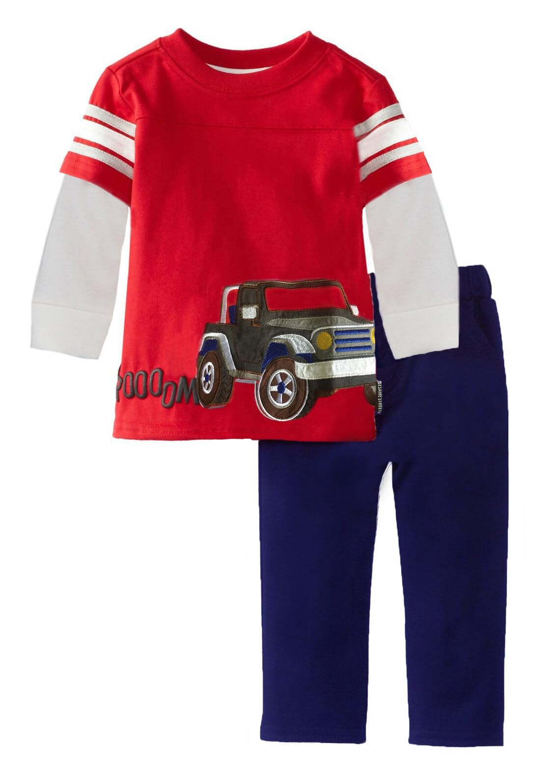 Coralup Toddler Boys Girls Unisex Cotton 2PCS Clothing Playwear Set(2-3Y,Red Car)