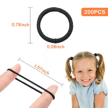200Pcs Multicolor Hair Ties For Baby Toddlers, No Crease Ponytail Holders For Kids Girls
