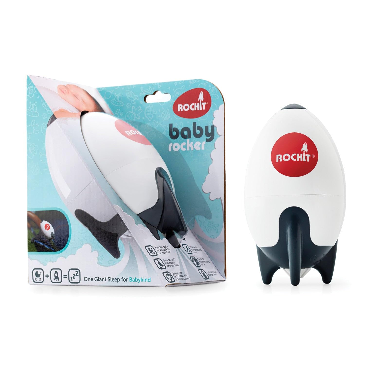 Rockit Rocker (Aa Battery Version) - Baby Sleep Aid Gently Rocks Any Stroller Or Buggy, Adjustable Speed With 60 Minute Timer -