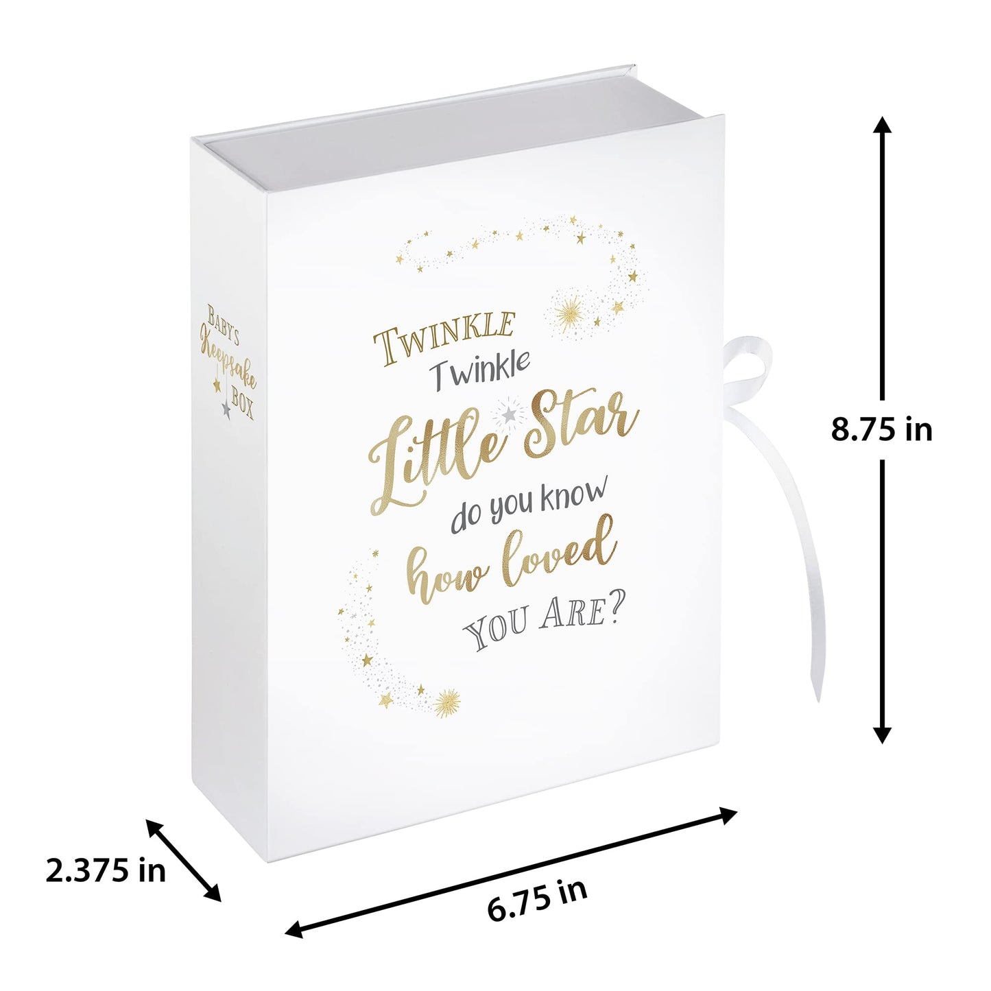 Lillian Rose Large Twinkle, Twinkle Baby Keepsake Box, White