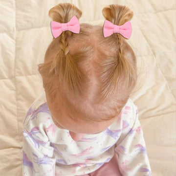 30Pcs 2 Inch Baby Girls Hair Ties With Linen Bows,Soft Elastics Ponytail Holders Hair Accessories For Infants Toddlers Baby Girl