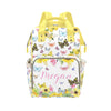 Noverbibi Customized Sunflower Butterfly Diaper Bag for Boys Girls Baby, Personalized Mommy Daypack with Name, Nylon Waterproof