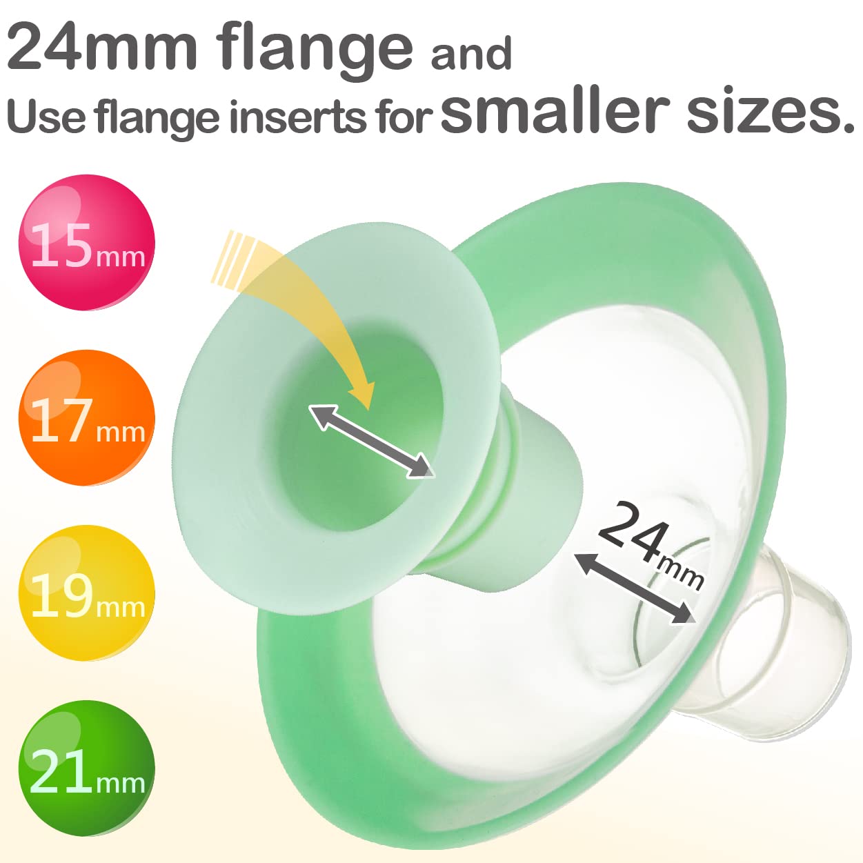 Nenesupply 15Mm Flange Inserts And 24Mm Flanges Compatible With Medela Breast Pump Parts Replacement 15Mm Flange For Medela Work
