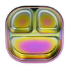 Spaclatio Stainless Steel Kids Plates, Divided Stainless Steel Toddler Baby Plates, Rainbow Non-Toxic Plates For Kids And Toddle