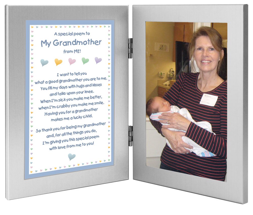 Gift For Grandmother For Her Birthday Or Christmas, Sweet Poem From Grandson, Add 4X6 Inch Photo