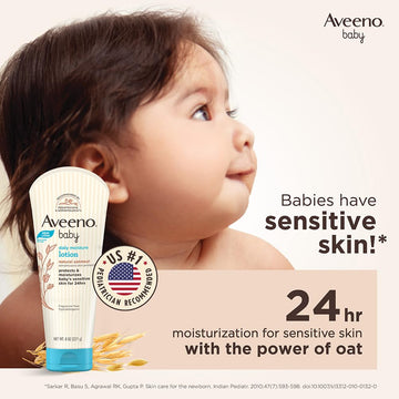 Aveeno Baby Daily Moisture Lotion For Delicate Skin With Natural Colloidal Oatmeal Dimethicone Hypoallergenic Fragrance Phthalat