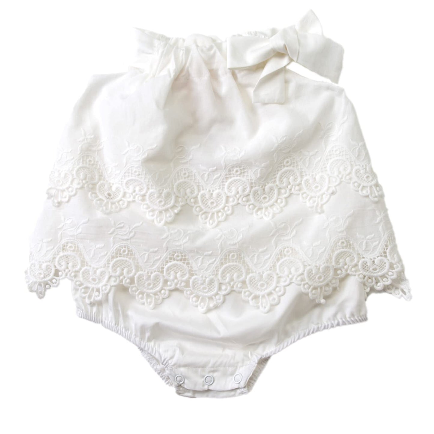 Colorful Childhood Newborn Baby Romper Girls Jumpsuit Infant Bodysuit Tutu Lace Dress Clothes Outfit White Size 0-6 Months