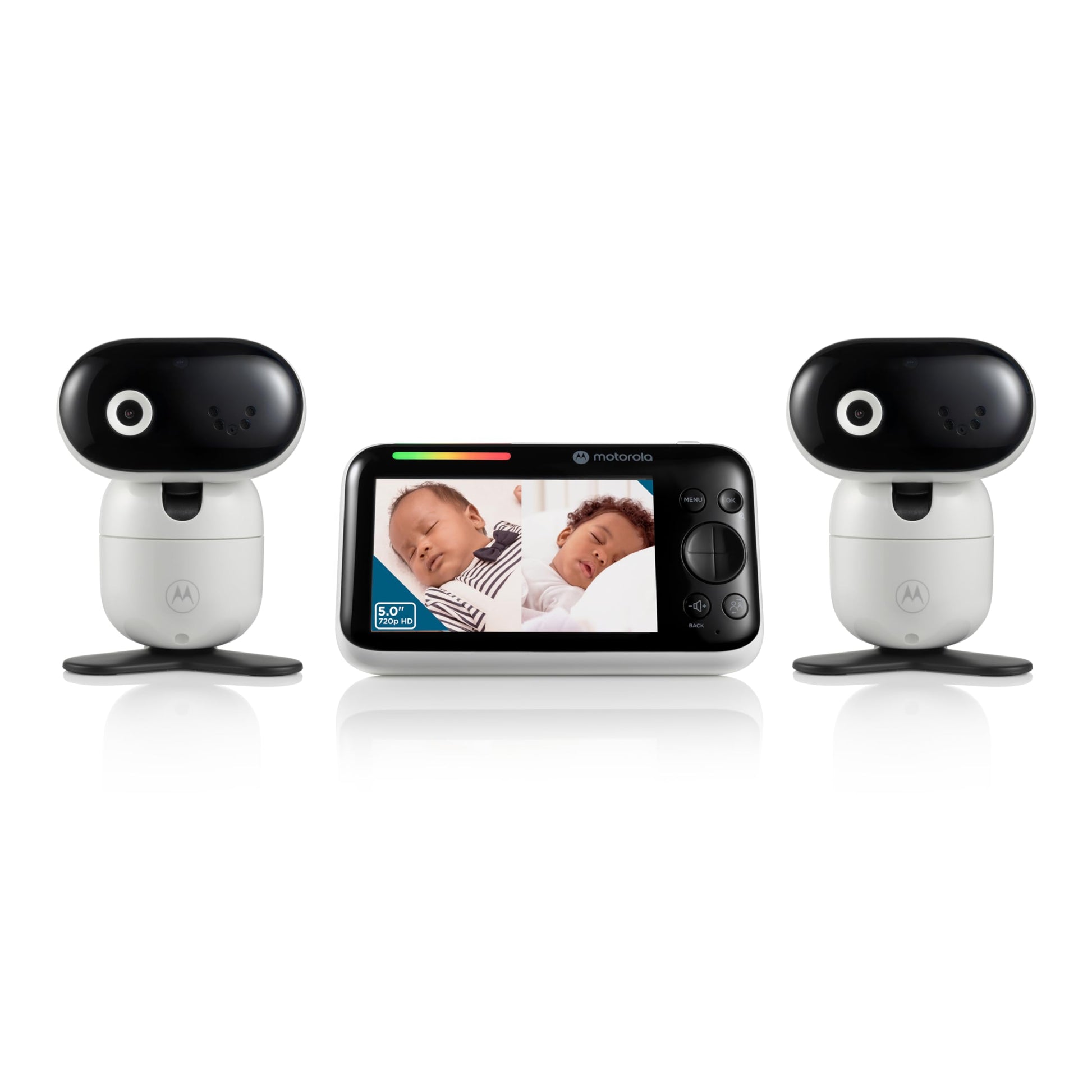 Motorola Baby Pip1610 Hd - 5' Motorized Video Baby Monitor W/ 2 Cameras, Wall Mount, 1000Ft Range, Two-Way Audio, Room Temperat