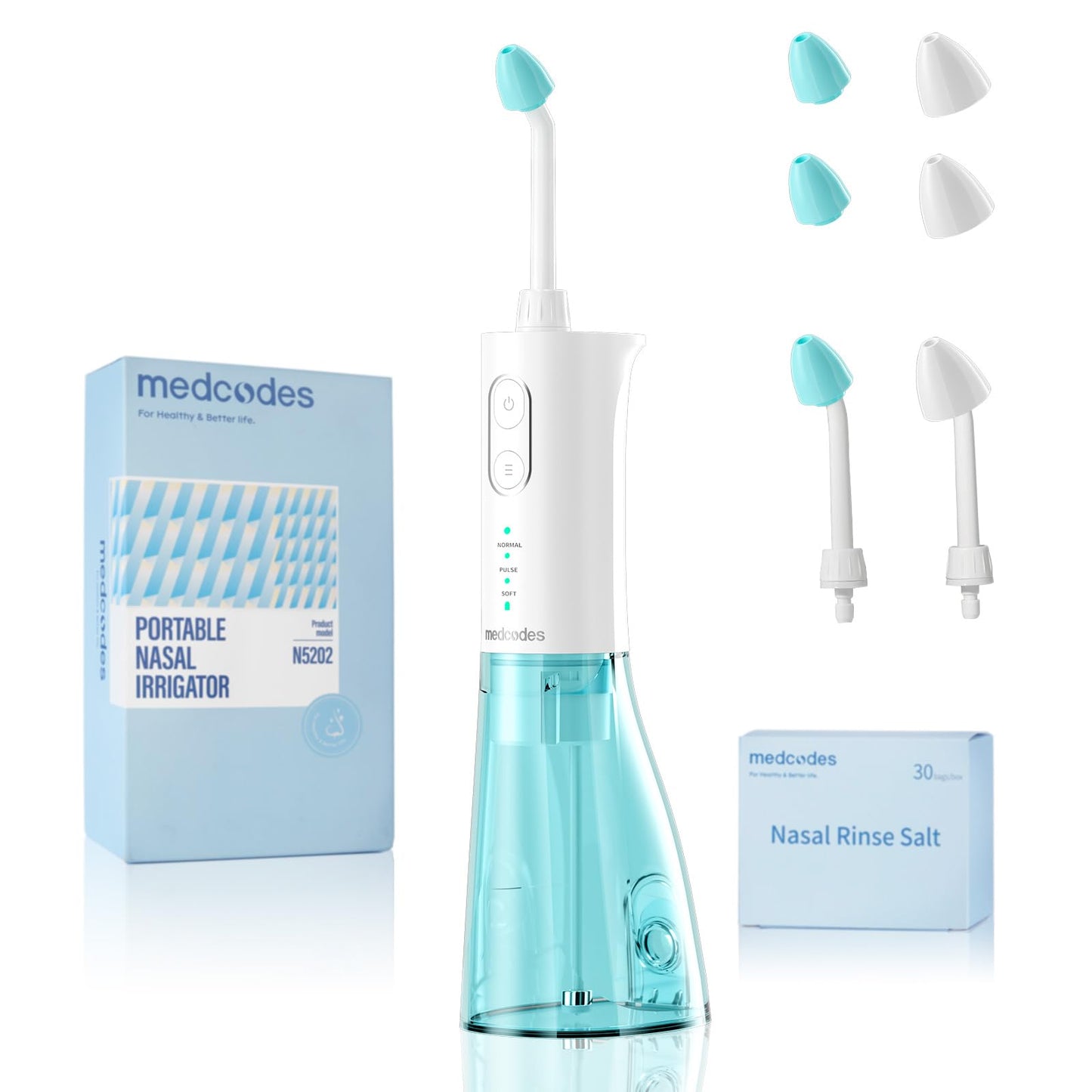 medcodes Neti Pot Sinus Rinsing, Cordless Nasal Irrigation System Nasal Rinse Bottle Cleaner Machine, Electric Sinus Rinse Syste