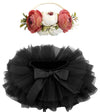 Bgfks Baby Girls Soft Fluffy Tutu Skirt With Diaper Cover,Toddler Girl Tutu Skirt Sets With Flower Headband.(Black,6-12 Months)