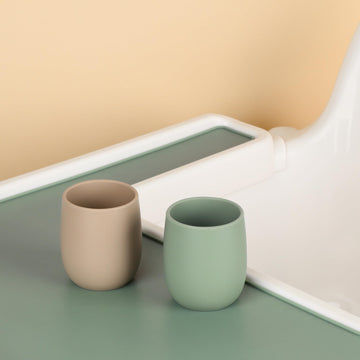 Mintlyfe Silicone Tiny Open Cups, Training Cups For Baby Led Weaning (Sand/Natural)
