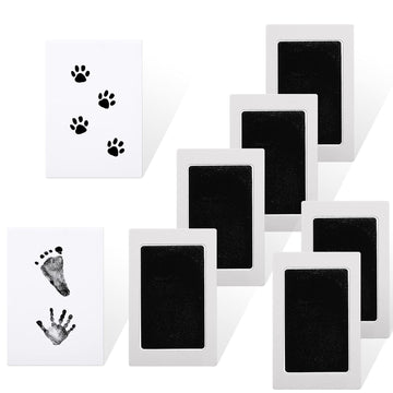 Outus Baby Inkless Handprint And Footprint Kit 6 Safe Hand And Foot Ink Pad Clean Touch Paw Print Stamp And 12 Card For Newborn