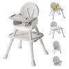 Uniswan 6 In 1 Baby High Chair, Convertible Highchair For Babies And Toddlers (Grey)