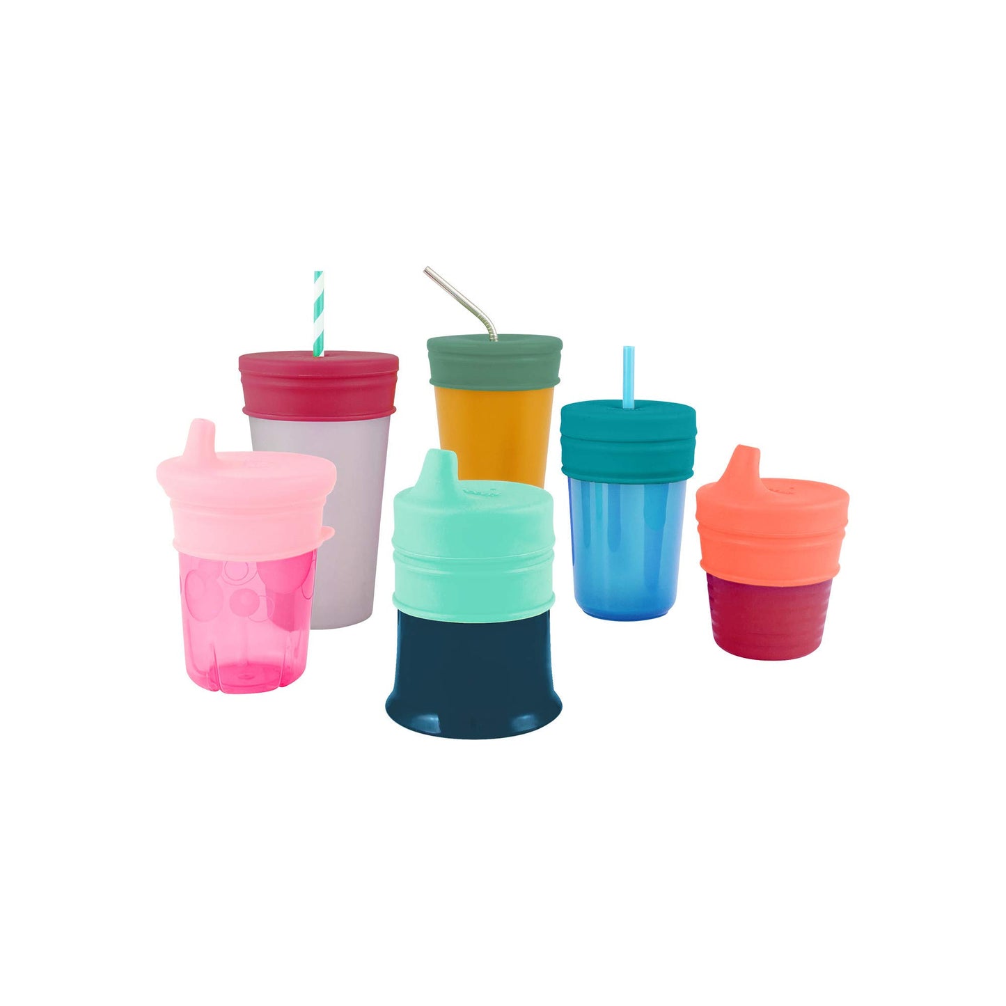Boon Snug Silicone Sippy Cup Lids - Convert Any Kids Cups Or Toddler Cups Into Soft Spout Sippy Cups - Toddler Feeding Supplies