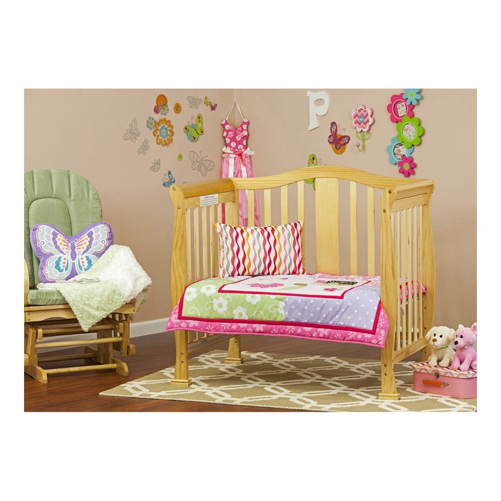 Dream On Me Addison 4-in-1 Convertible Mini Crib – Natural Finish