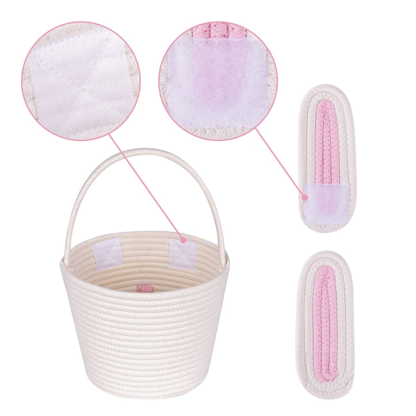 Cubesland Boy Girls Easter Baskets Empty Easter Hunt Basket For Kids,Cute Basket For Baby Girls Boys Easter Party Gift Baskets,E