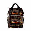 Customize Name Backpack, Personalized Orange Text Diapering Bag Backpack Nappy Baby Bags Casual Daypack Travel Shoulder Bag For