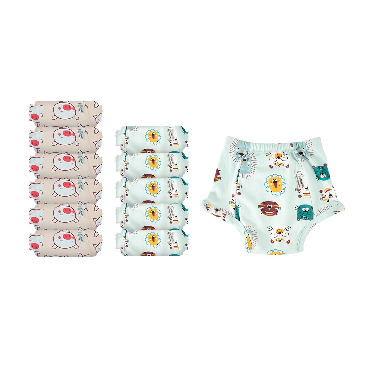 Snugkins Snug Potty Training PullUp Pants For Babies/Toddlers/Kids | 100% Pure Cotton | Washable & Reusable | (Size 2, Fits 23