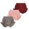 Zfttzymx 3-Pack Baby Girls Ruffle Bloomer Shorts Toddler Cute Cotton Linen Panty Diaper Covers 6-9 Months