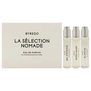 La Selection Nomade Set By Byredo For Unisex - 3 Pc Mini Gift Set 0.4Oz Bal D Afrique Edp Spray, 0.4Oz Blanche Edp Spray, 0.4Oz